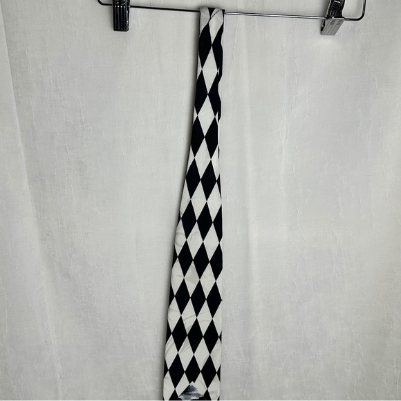 3/$20 💥 Vintage 1995 Looney Tunes Mens Tie Warner Bros. Black & White Diamond - Picture 6 of 16